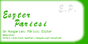 eszter paricsi business card